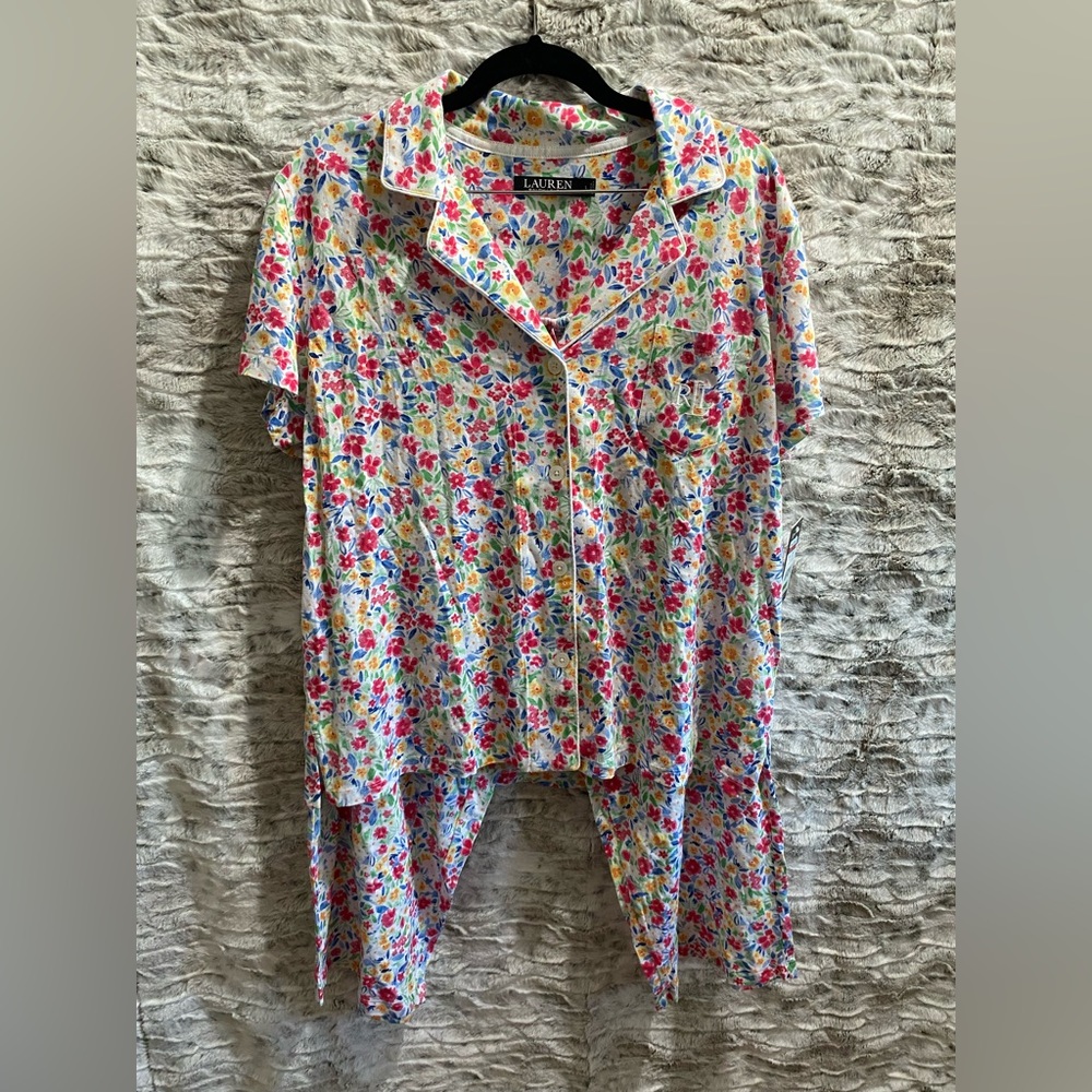 Lauren Ralph Lauren Short Sleeve Capris Pajama Set